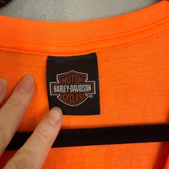 Harley Davidson Bright Orange Tee - Picture 2 of 6